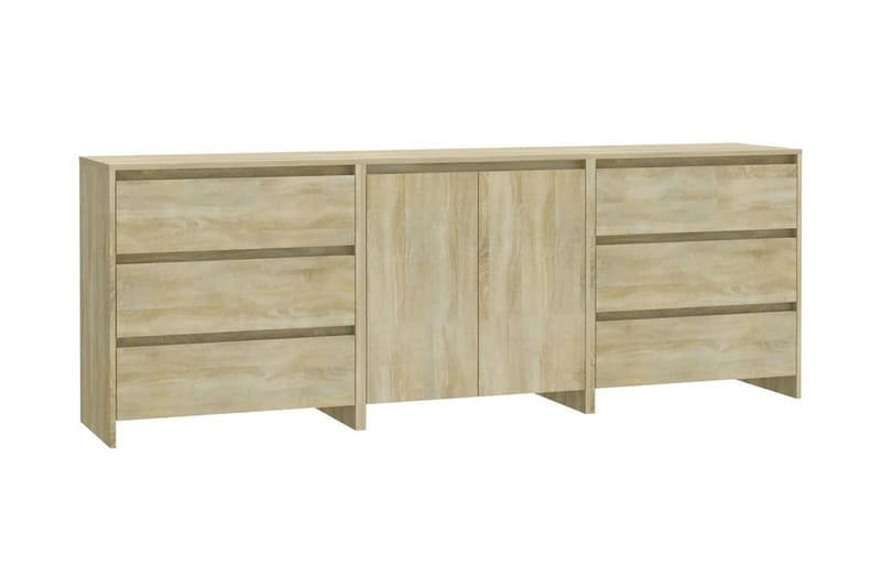 Skänk 3 delar sonoma-ek konstruerat trä - Ek - Förvaring - Förvaringsmöbler - Sideboard & skänk