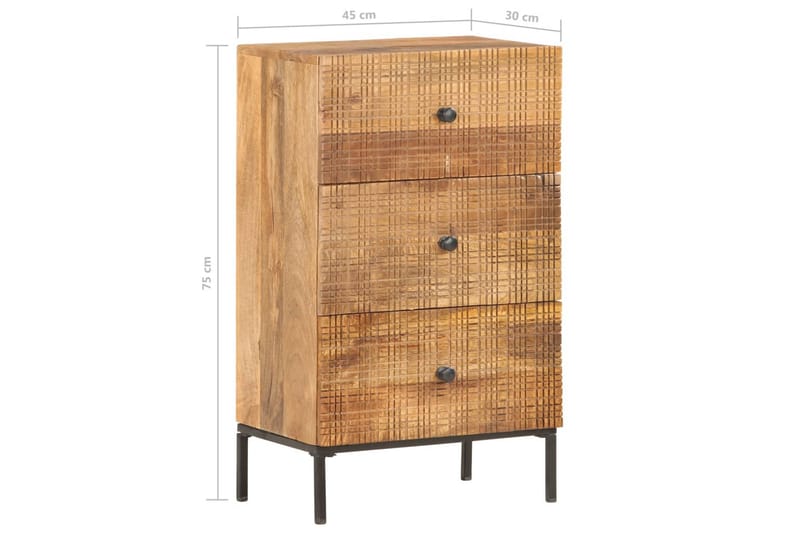 Skänk 45x30x75 cm massivt mangoträ - Brun - Sideboard & skänk