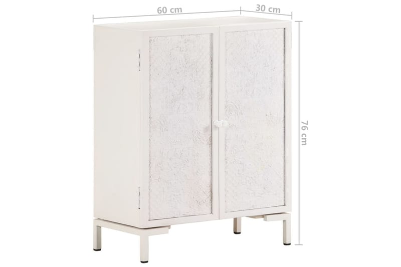 Skänk 60x30x76 cm massivt mangoträ - Vit - Förvaring - Förvaringsmöbler - Sideboard & skänk