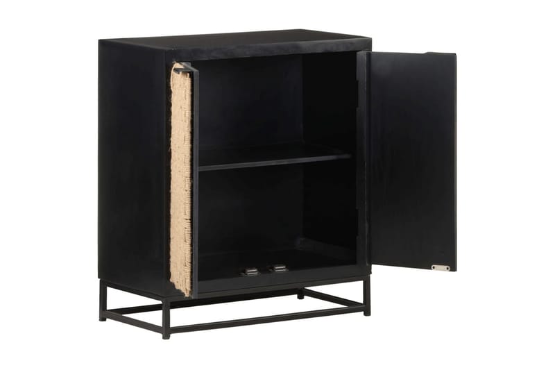 Skänk 60x35x70 cm massivt mangoträ - Svart - Förvaring - Förvaringsmöbler - Sideboard & skänk