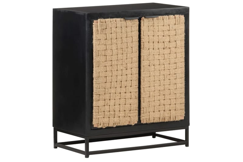 Skänk 60x35x70 cm massivt mangoträ - Svart - Förvaring - Förvaringsmöbler - Sideboard & skänk