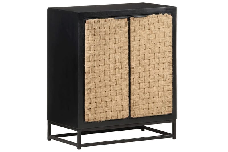 Skänk 60x35x70 cm massivt mangoträ - Svart - Förvaring - Förvaringsmöbler - Sideboard & skänk