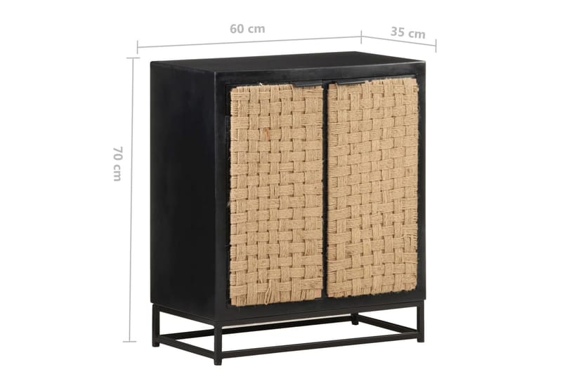 Skänk 60x35x70 cm massivt mangoträ - Svart - Förvaring - Förvaringsmöbler - Sideboard & skänk