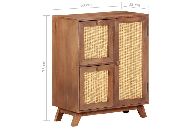 Skänk 60x35x75 cm massivt mangoträ - Brun - Förvaring - Förvaringsmöbler - Sideboard & skänk
