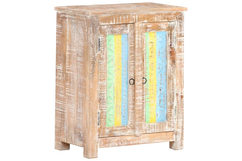 Skänk 61x35x76 cm grovt akaciaträ - Flerfärgad - Förvaring - Förvaringsmöbler - Sideboard & skänk