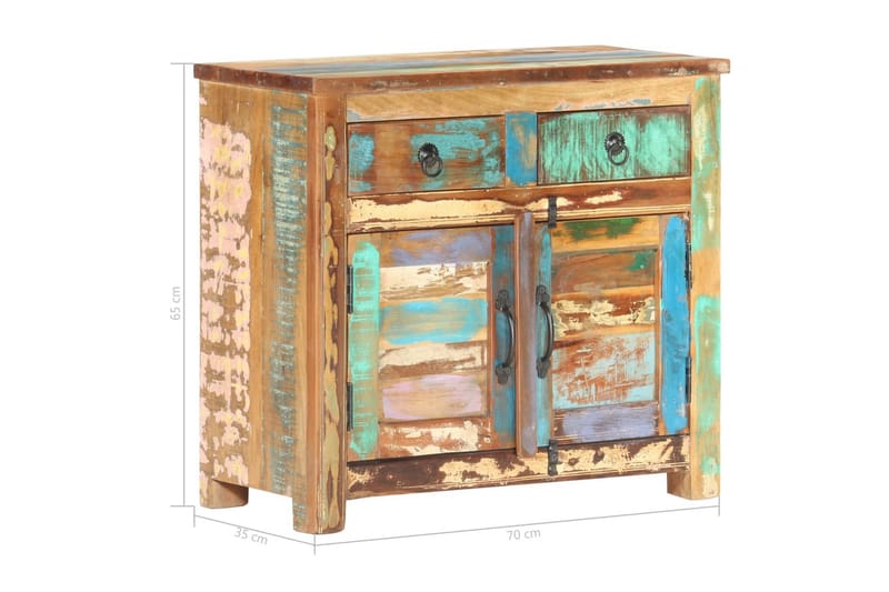 Skänk 70x35x65 cm massivt återvunnet trä - Flerfärgad - Förvaring - Förvaringsmöbler - Sideboard & skänk