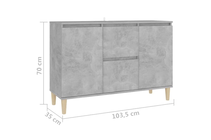 Skänk betonggrå 103,5x35x70 cm spånskiva - Grå - Sideboard & skänk