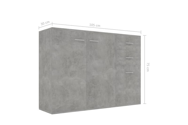 Skänk betonggrå 105x30x75 cm spånskiva - Grå - Sideboard & skänk