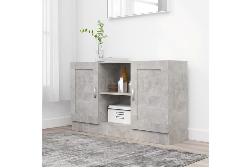 Skänk betonggrå 120x30,5x70 cm spånskiva - Grå - Förvaring - Förvaringsmöbler - Sideboard & skänk
