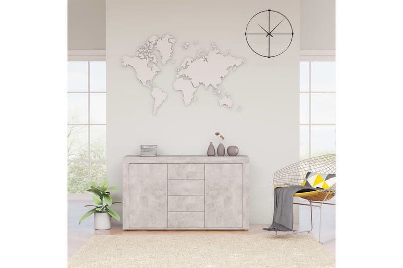 Skänk betonggrå 120x36x69 cm spånskiva - Grå - Förvaring - Förvaringsmöbler - Sideboard & skänk