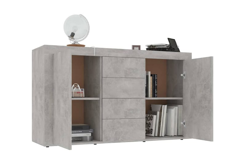 Skänk betonggrå 120x36x69 cm spånskiva - Grå - Förvaring - Förvaringsmöbler - Sideboard & skänk