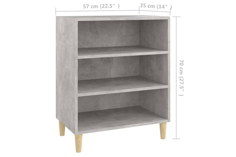 Skänk betonggrå 57x35x70 cm spånskiva - Grå - Förvaring - Förvaringsmöbler - Sideboard & skänk