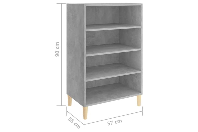 Skänk betonggrå 57x35x90 cm spånskiva - Grå - Förvaring - Förvaringsmöbler - Sideboard & skänk