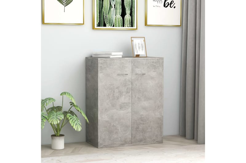Skänk betonggrå 60x30x75 cm spånskiva - Grå - Förvaring - Förvaringsmöbler - Sideboard & skänk