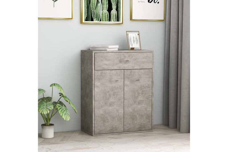 Skänk betonggrå 60x30x75 cm spånskiva - Grå - Förvaring - Förvaringsmöbler - Sideboard & skänk