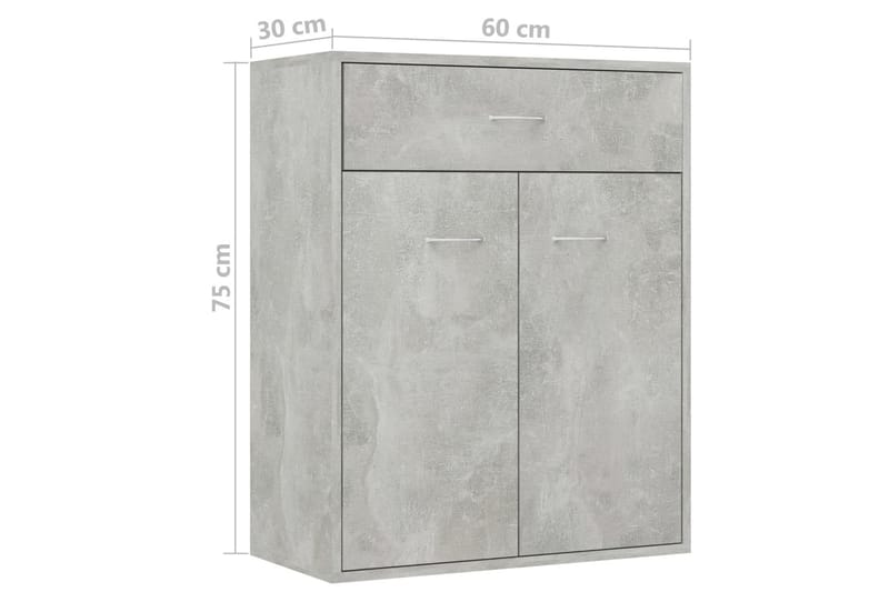 Skänk betonggrå 60x30x75 cm spånskiva - Grå - Förvaring - Förvaringsmöbler - Sideboard & skänk