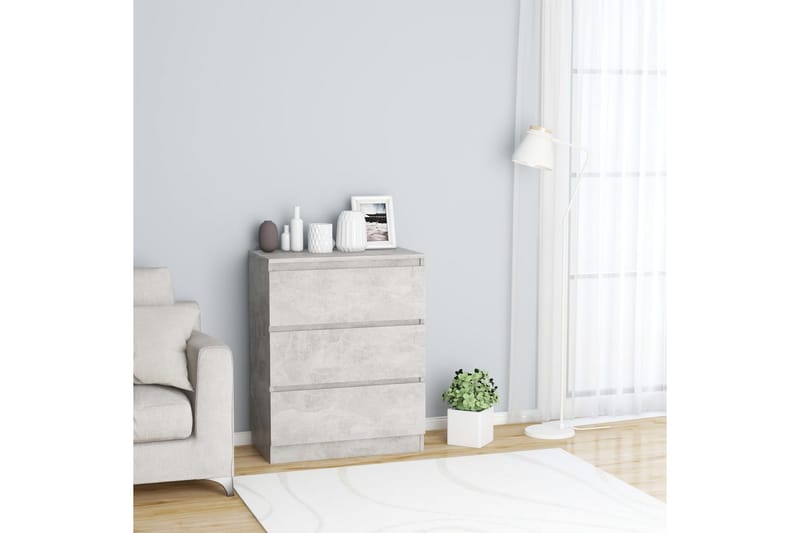 Skänk betonggrå 60x33,5x76 cm spånskiva - Grå - Förvaring - Förvaringsmöbler - Sideboard & skänk