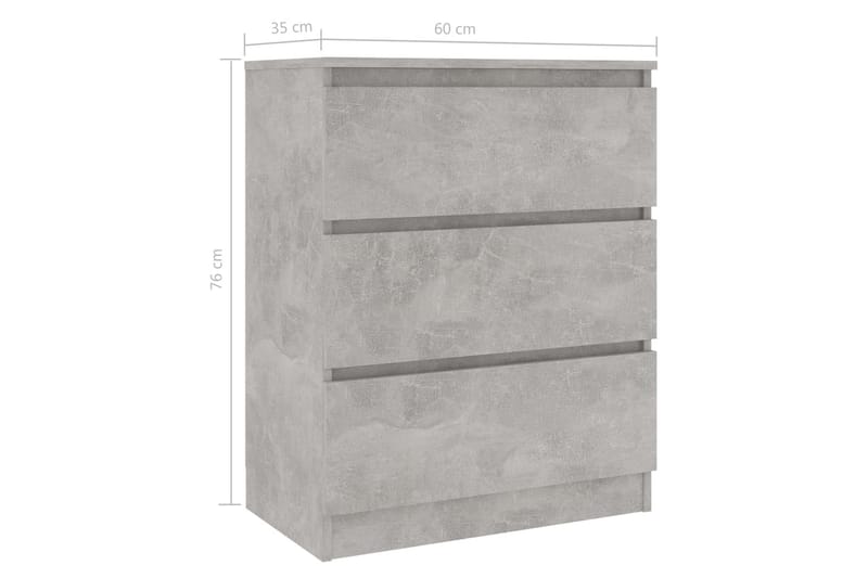 Skänk betonggrå 60x33,5x76 cm spånskiva - Grå - Förvaring - Förvaringsmöbler - Sideboard & skänk