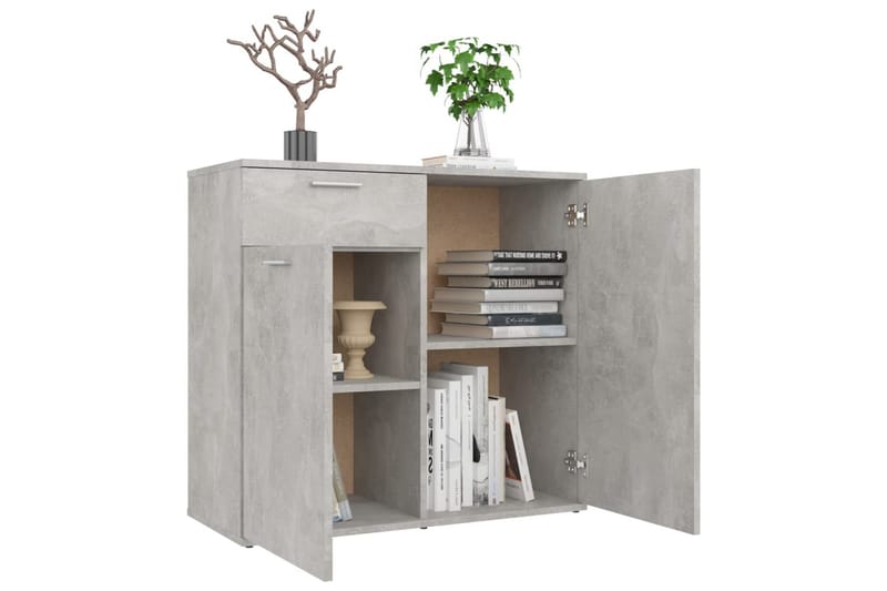 Skänk betonggrå 80x36x75 cm spånskiva - Grå - Förvaring - Förvaringsmöbler - Sideboard & skänk