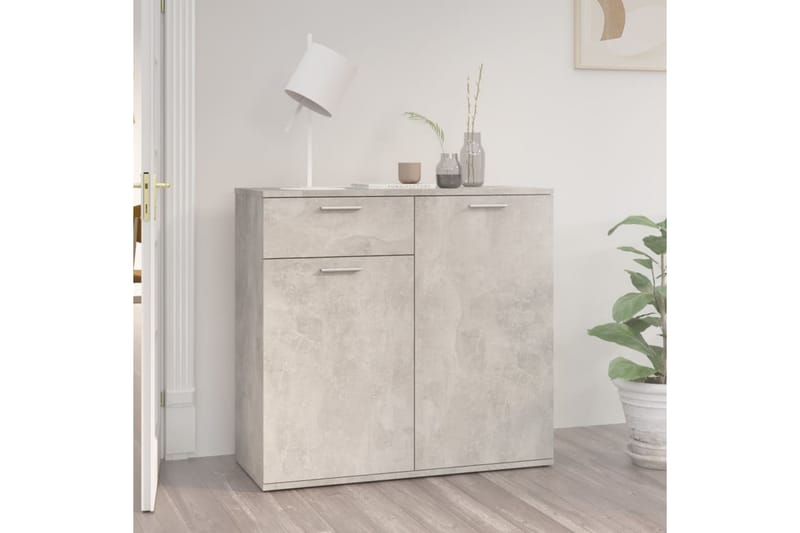 Skänk betonggrå 80x36x75 cm spånskiva - Grå - Sideboard & skänk