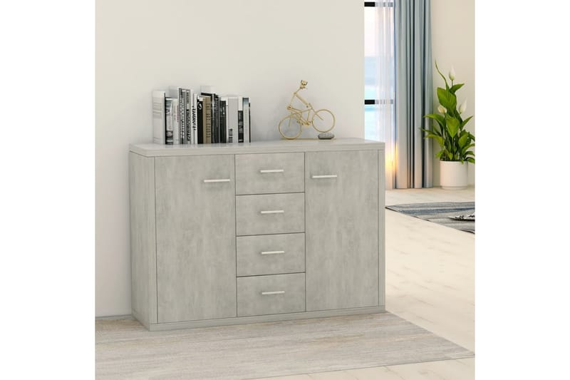 Skänk betonggrå 88x30x65 cm spånskiva - Grå - Förvaring - Förvaringsmöbler - Sideboard & skänk