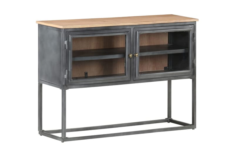 Skänk grå 100x30x70 cm massivt akaciaträ - Grå - Förvaring - Förvaringsmöbler - Sideboard & skänk