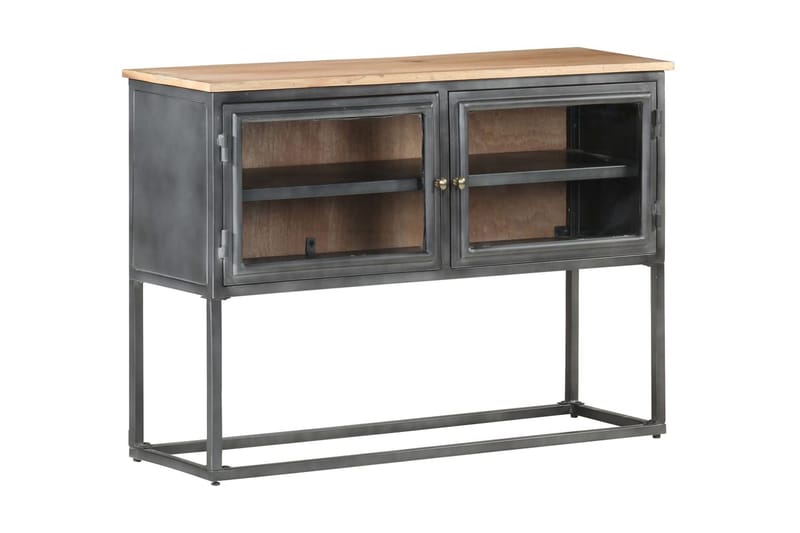 Skänk grå 100x30x70 cm massivt akaciaträ - Grå - Förvaring - Förvaringsmöbler - Sideboard & skänk