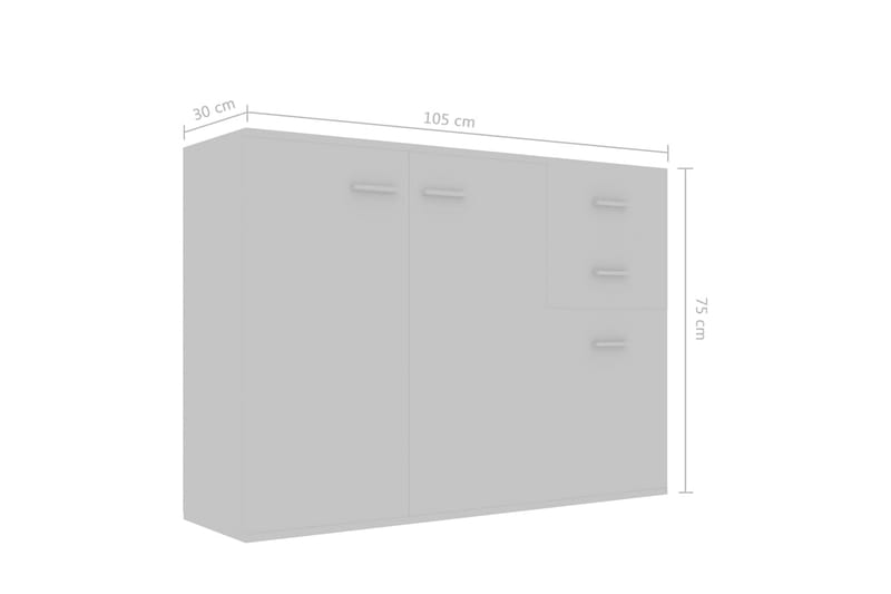 Skänk grå 105x30x75 cm spånskiva - Grå - Förvaring - Förvaringsmöbler - Sideboard & skänk