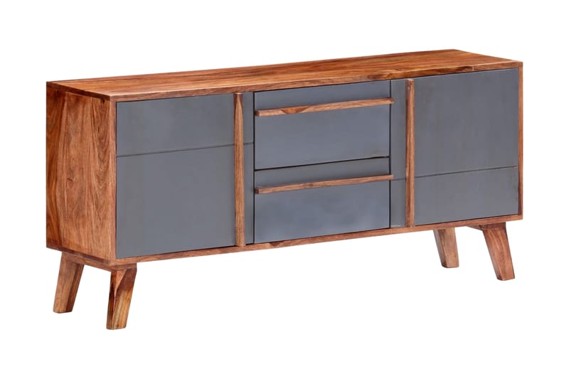 Skänk grå 120x30x55 cm massivt sheshamträ - Grå - Sideboard & skänk