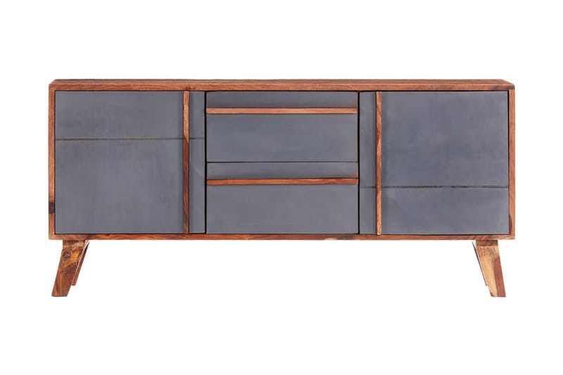 Skänk grå 120x30x55 cm massivt sheshamträ - Grå - Förvaring - Förvaringsmöbler - Sideboard & skänk