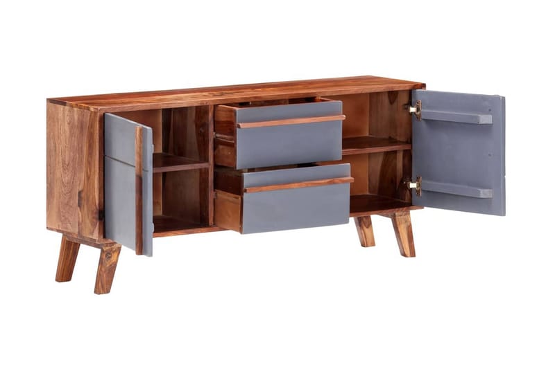 Skänk grå 120x30x55 cm massivt sheshamträ - Grå - Förvaring - Förvaringsmöbler - Sideboard & skänk