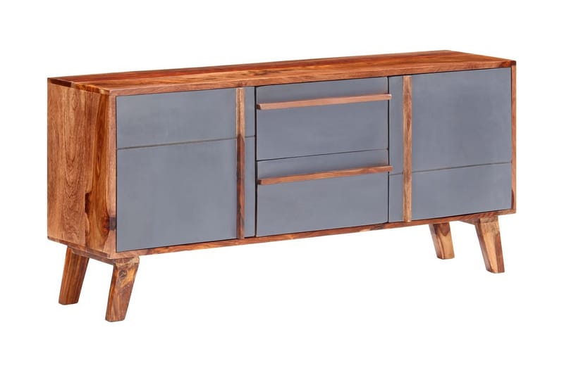 Skänk grå 120x30x55 cm massivt sheshamträ - Grå - Förvaring - Förvaringsmöbler - Sideboard & skänk