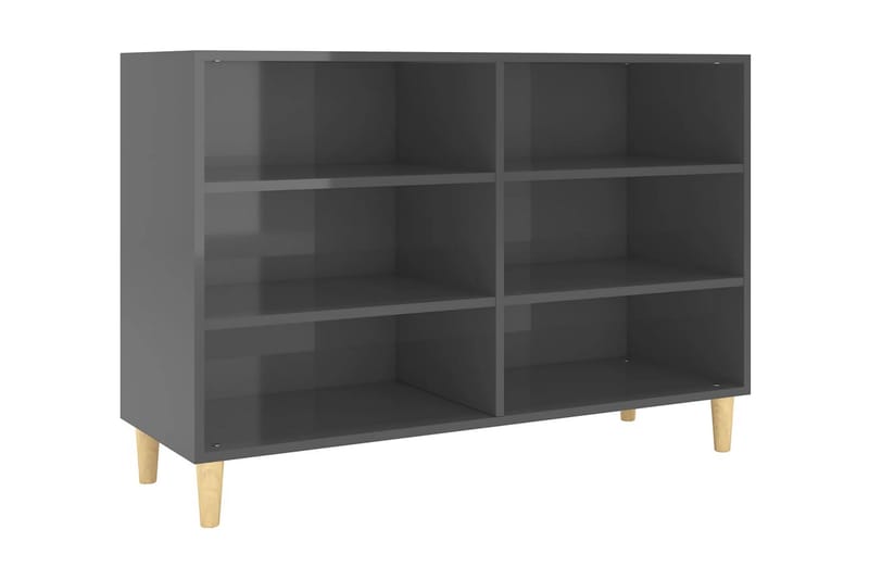 Skänk grå högglans 103,5x35x70 cm spånskiva - Grå högglans - Sideboard & skänk