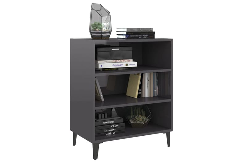 Skänk grå högglans 57x35x70 cm spånskiva - Grå - Förvaring - Förvaringsmöbler - Sideboard & skänk