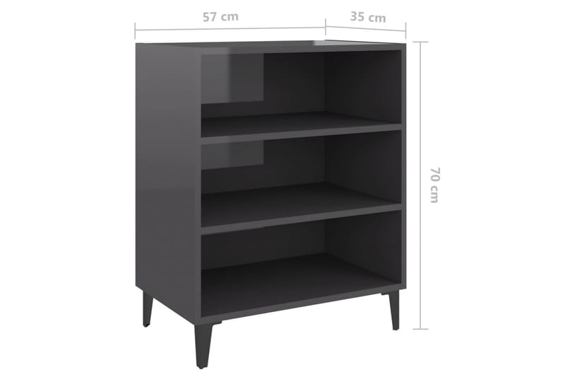 Skänk grå högglans 57x35x70 cm spånskiva - Grå - Sideboard & skänk