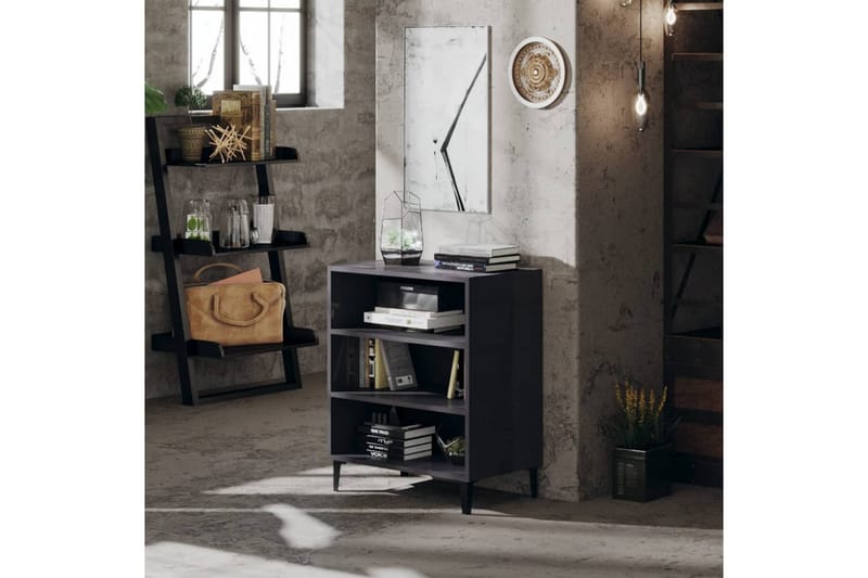 Skänk grå högglans 57x35x70 cm spånskiva - Grå - Förvaring - Förvaringsmöbler - Sideboard & skänk