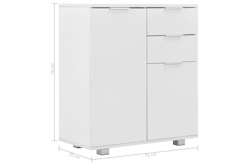 Skänk högglans vit 71x35x76 cm spånskiva - Vit - Förvaring - Förvaringsmöbler - Sideboard & skänk