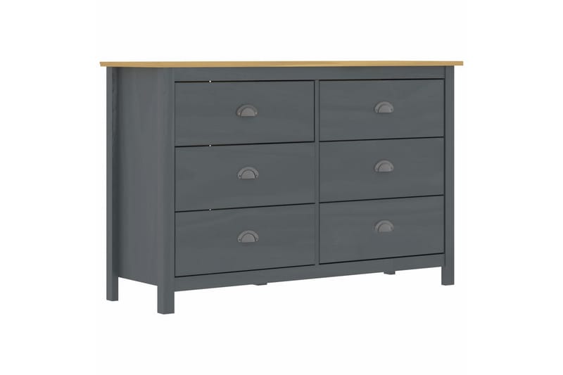Skänk Hill Range grå 125x40x80 cm massiv furu - Grå - Förvaring - Förvaringsmöbler - Sideboard & skänk