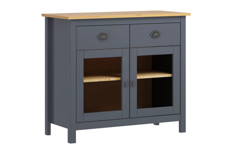 Skänk Hill Range grå 90x40x80 cm massiv furu - Grå - Förvaring - Förvaringsmöbler - Sideboard & skänk