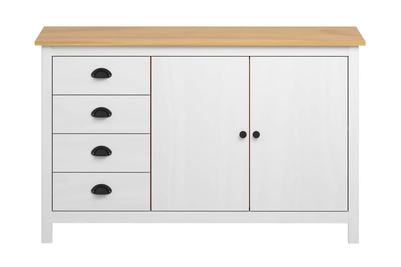 Skänk Hill Range vit 130x40x80 cm massiv furu - Vit - Förvaring - Förvaringsmöbler - Sideboard & skänk