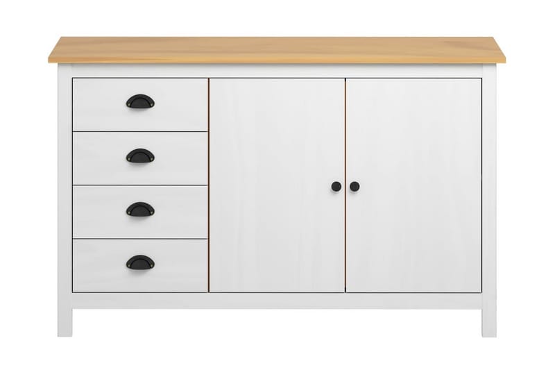 Skänk Hill Range vit 130x40x80 cm massiv furu - Vit - Sideboard & skänk