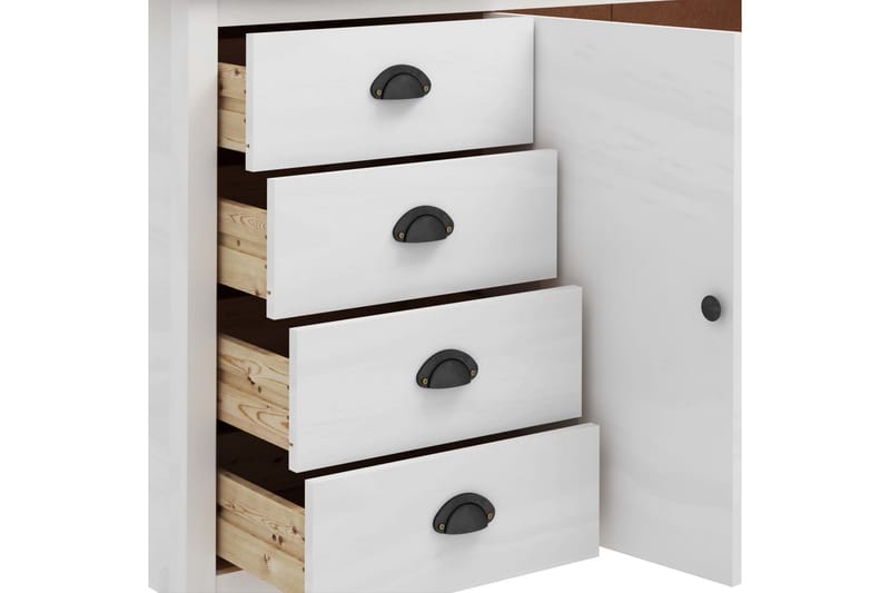 Skänk Hill Range vit 130x40x80 cm massiv furu - Vit - Förvaring - Förvaringsmöbler - Sideboard & skänk