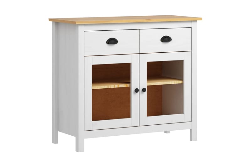 Skänk Hill Range vit 90x40x80 cm massiv furu - Vit - Sideboard & skänk