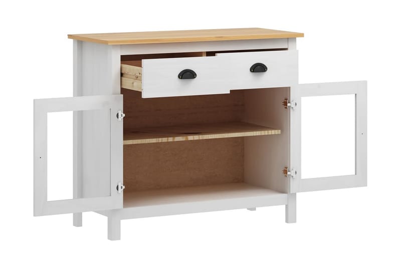 Skänk Hill Range vit 90x40x80 cm massiv furu - Vit - Förvaring - Förvaringsmöbler - Sideboard & skänk