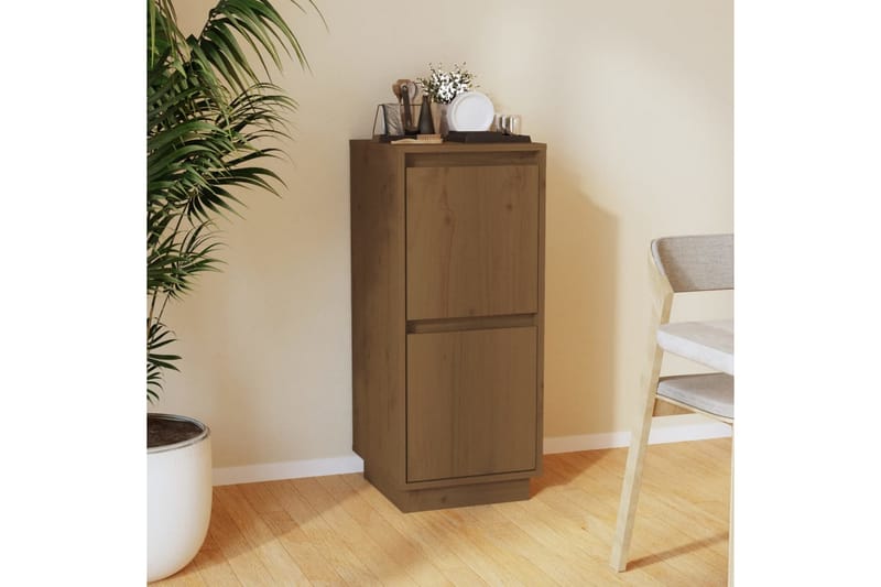 Skänk honungsbrun 31,5x34x75 cm massiv furu - Brun - Förvaring - Förvaringsmöbler - Sideboard & skänk