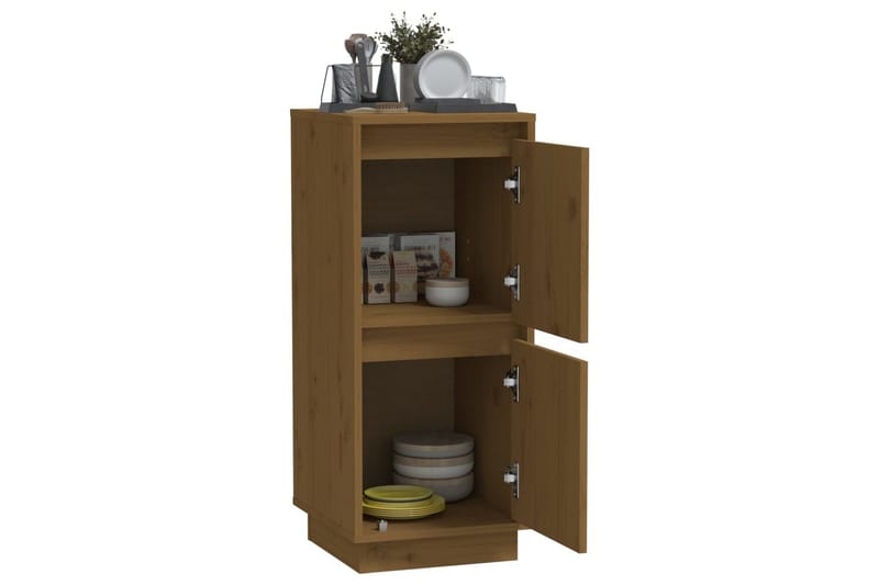 Skänk honungsbrun 31,5x34x75 cm massiv furu - Brun - Förvaring - Förvaringsmöbler - Sideboard & skänk