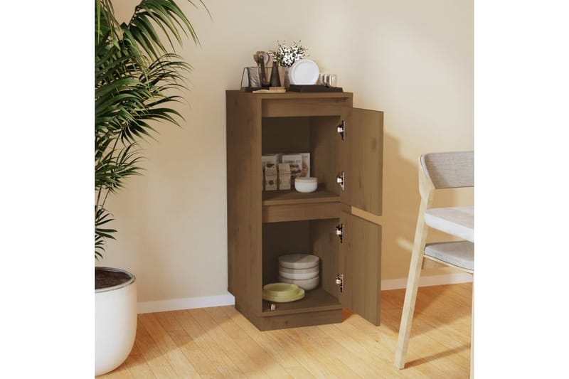 Skänk honungsbrun 31,5x34x75 cm massiv furu - Brun - Förvaring - Förvaringsmöbler - Sideboard & skänk