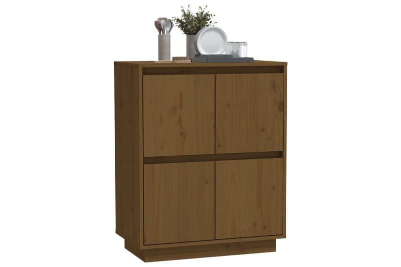 Skänk honungsbrun 60x34x75 cm massiv furu - Brun - Sideboard & skänk