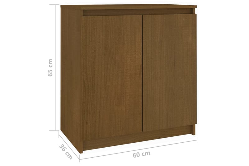Skänk honungsbrun 60x36x65 cm massiv furu - Brun - Förvaring - Förvaringsmöbler - Sideboard & skänk