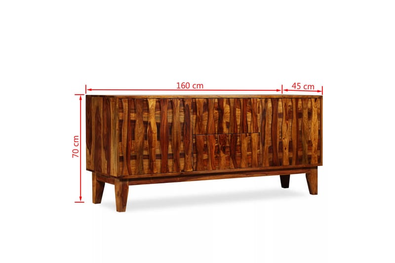 Skänk i massiv sheesham 160x45x70 cm - Brun - Förvaring - Förvaringsmöbler - Sideboard & skänk